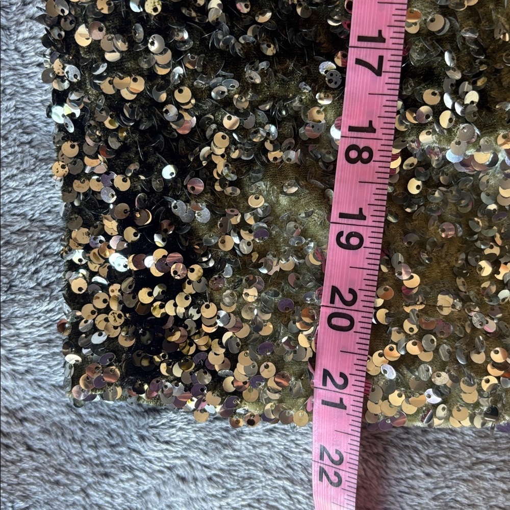 BOSS Orange Vania Sequin Pencil Skirt in Khaki Size X-Large NWT - Picture 7 of 7